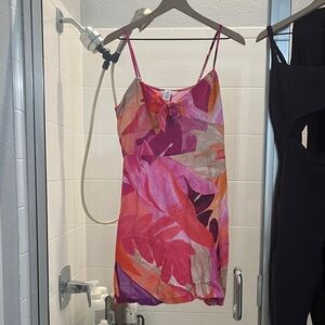 H&M tropical print mini linen dress